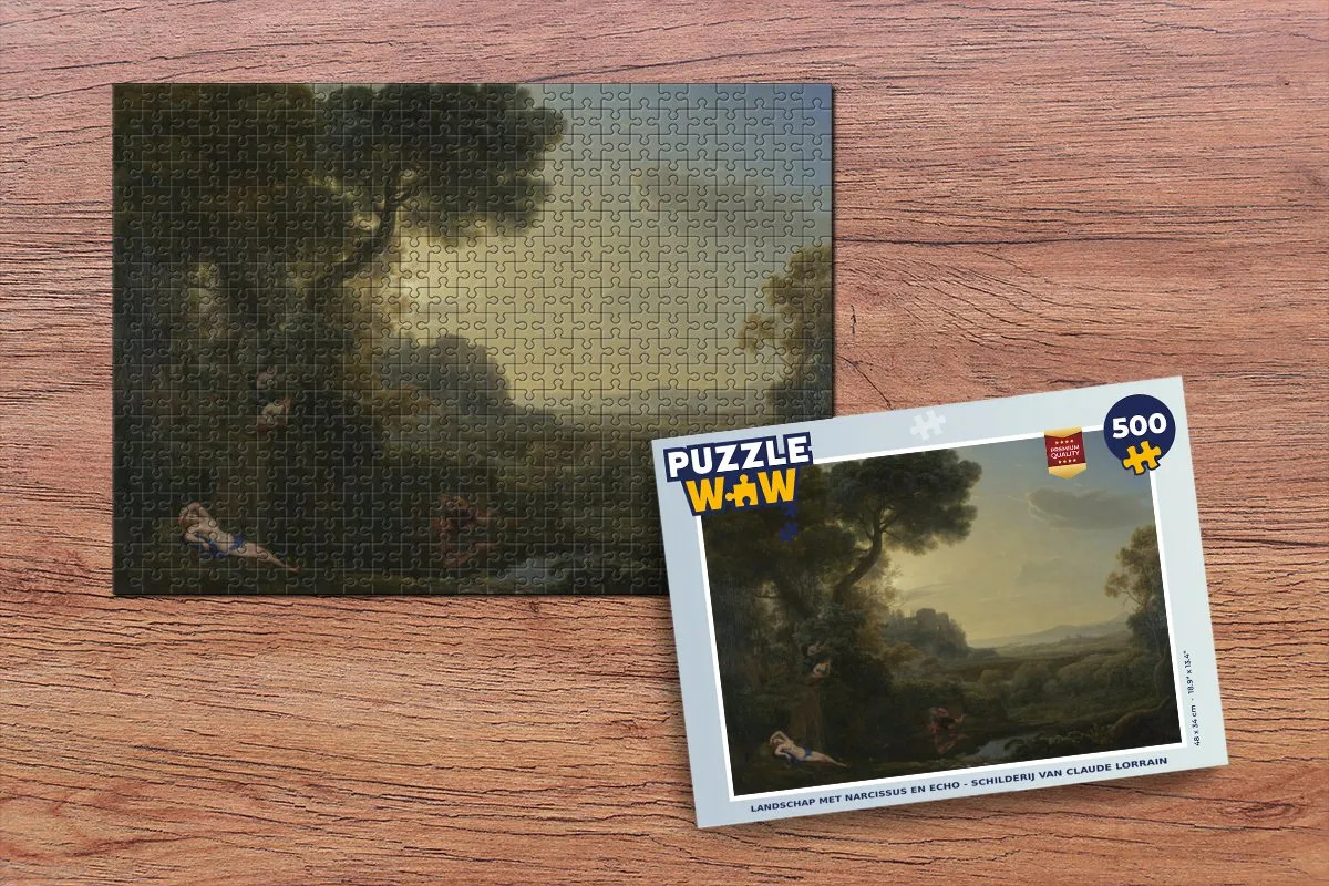 PuzzleWow Landschap met Narcissus en Echo Legpuzzel 500 Stuks - Multicolor