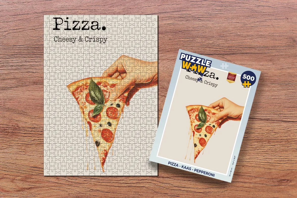 PuzzleWow Pizza Legpuzzel 500 Stuks - Pizza Kaas & Pepperoni
