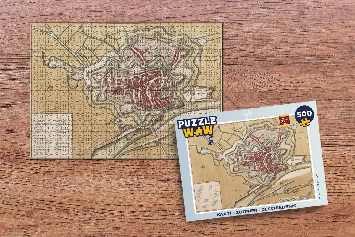 PuzzleWow Zutphen Legpuzzel 500 Stuks - Multicolor