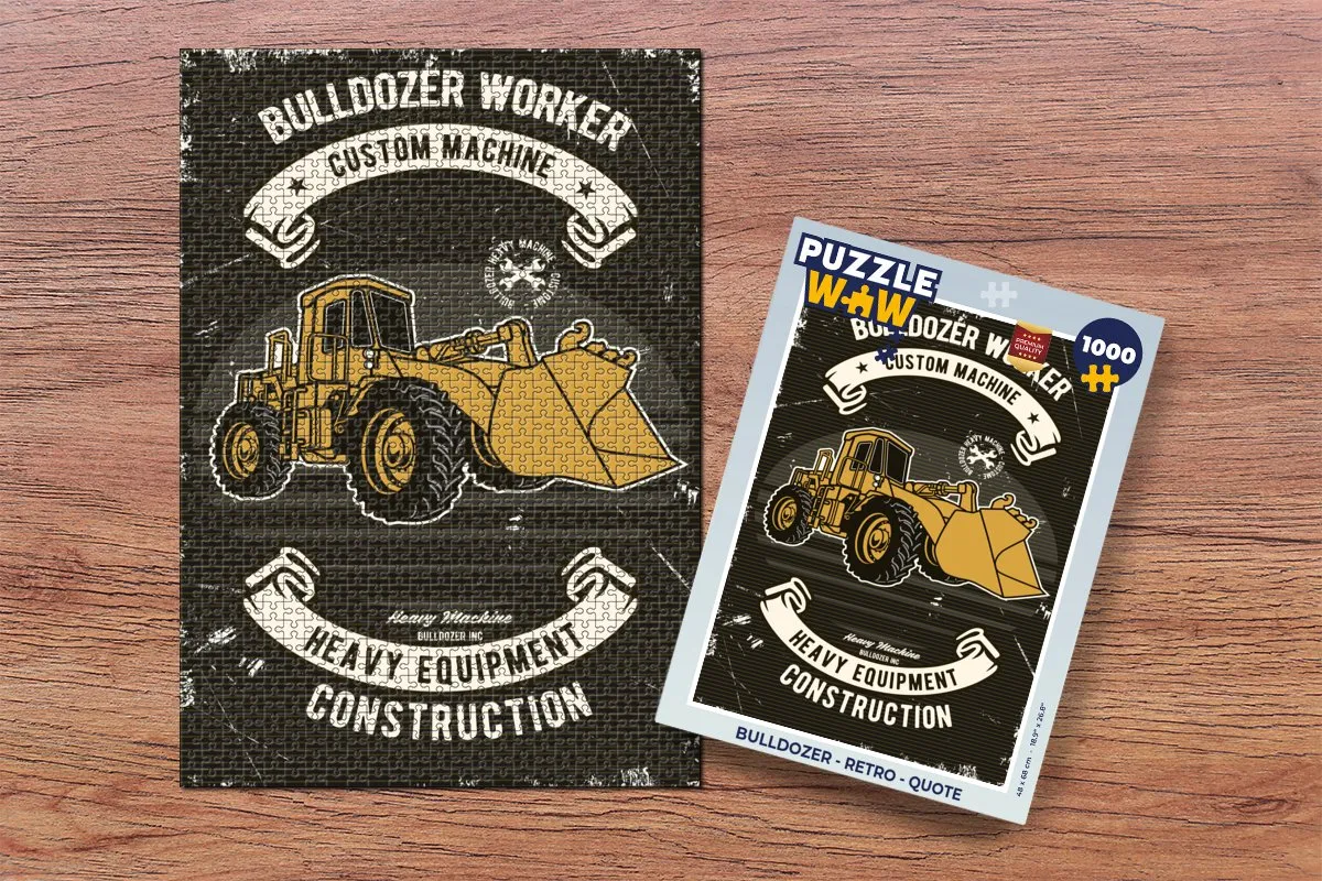 PuzzleWow Bulldozer Legpuzzel 1000 Stuks - Multicolor