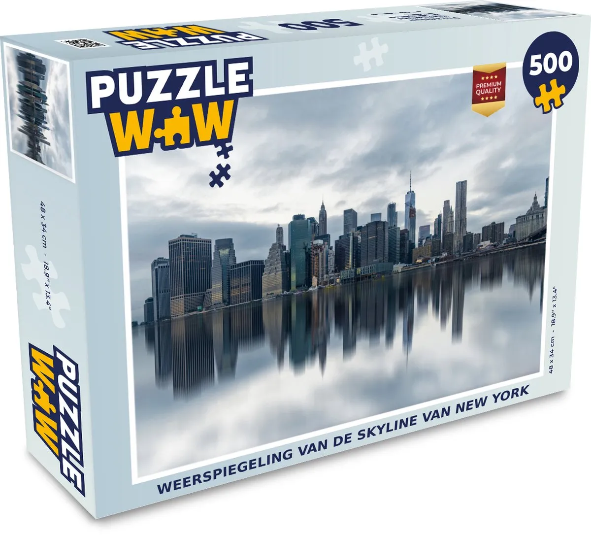 PuzzleWow New York Skyline Reflectie Legpuzzel 500 Stuks - Multicolor