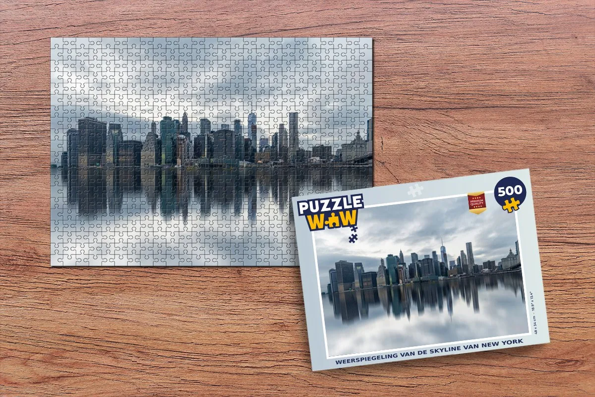 PuzzleWow New York Skyline Reflectie Legpuzzel 500 Stuks - Multicolor