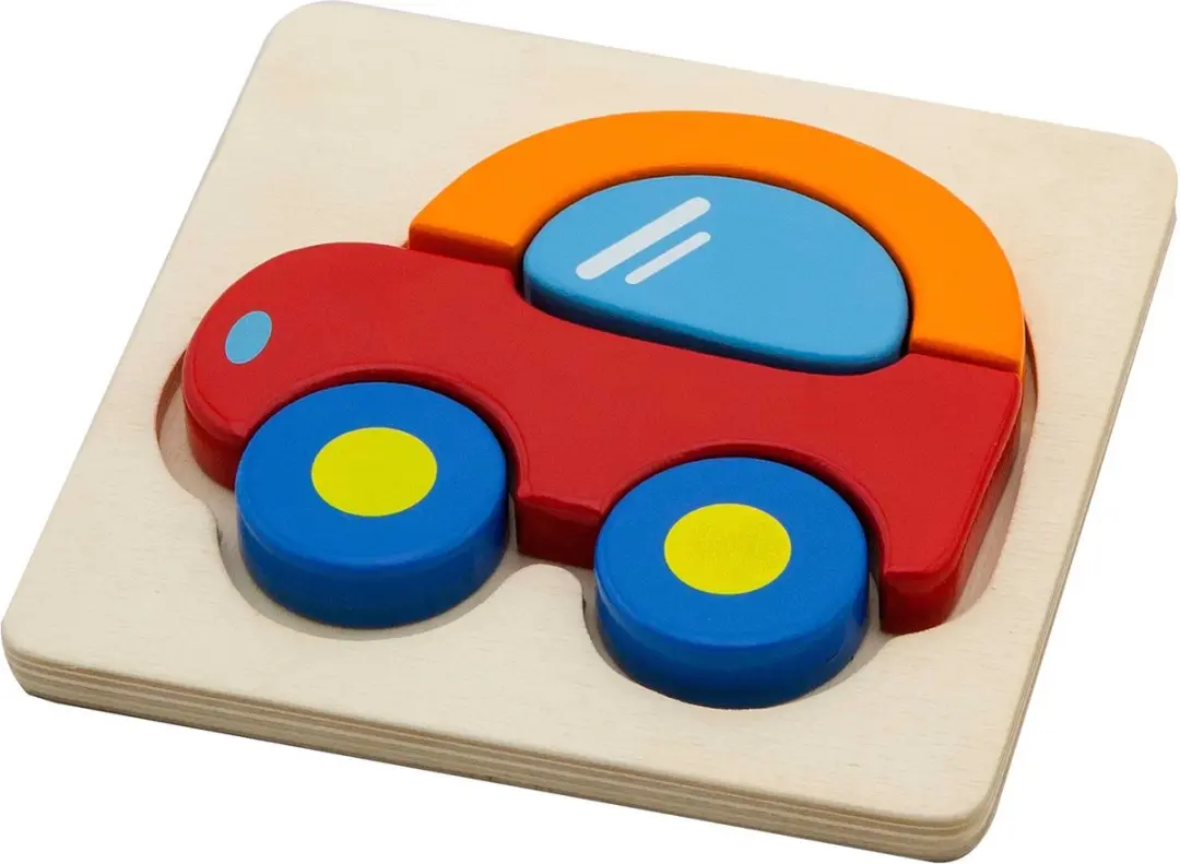 Viga Toys Vormenpuzzel Auto 4-delig