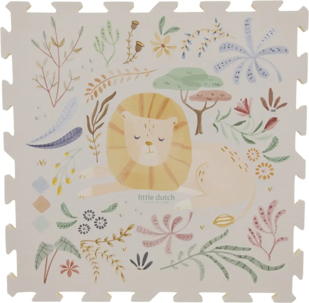 Little Dutch Safari Friends Foam Mat XL - Grijs - afbeelding 3 van 6