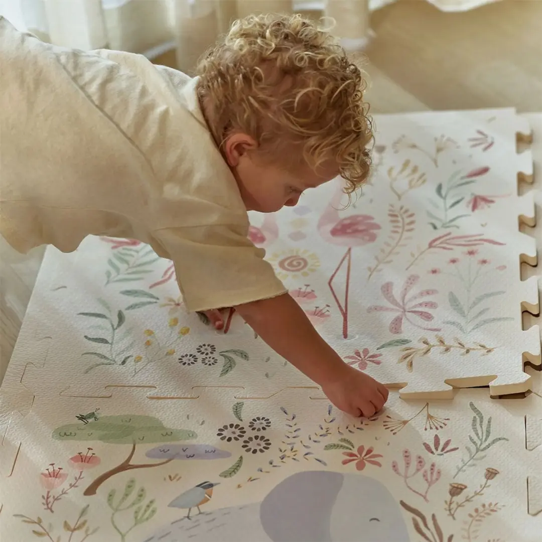 Little Dutch Safari Friends Foam Mat XL - Grijs - afbeelding 5 van 6