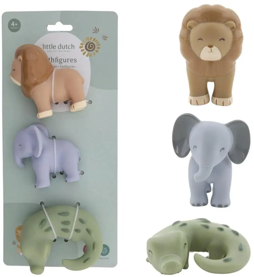 Little Dutch Safari Friends Badfiguren - 3 Stuks Multicolor - afbeelding 6 van 6