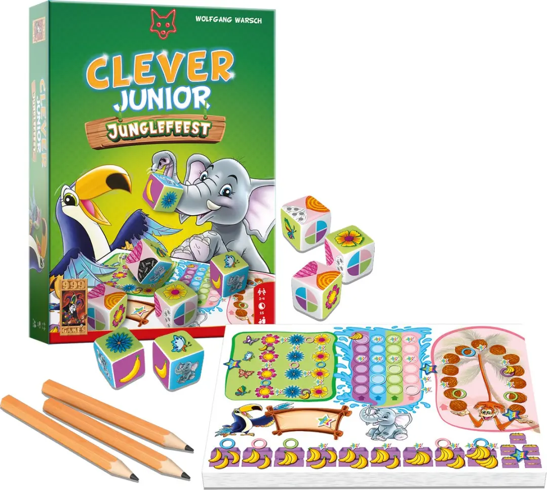 999 Games Clever Junior Junglefeest Strategiespel - 1x MPN 999-CLE15 - Multicolor