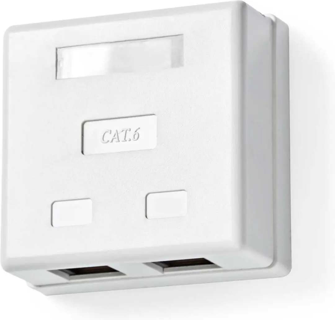 Nedis Netwerk Wanddoos 2x UTP CAT6 - Goud - Wit - afbeelding 2 van 6