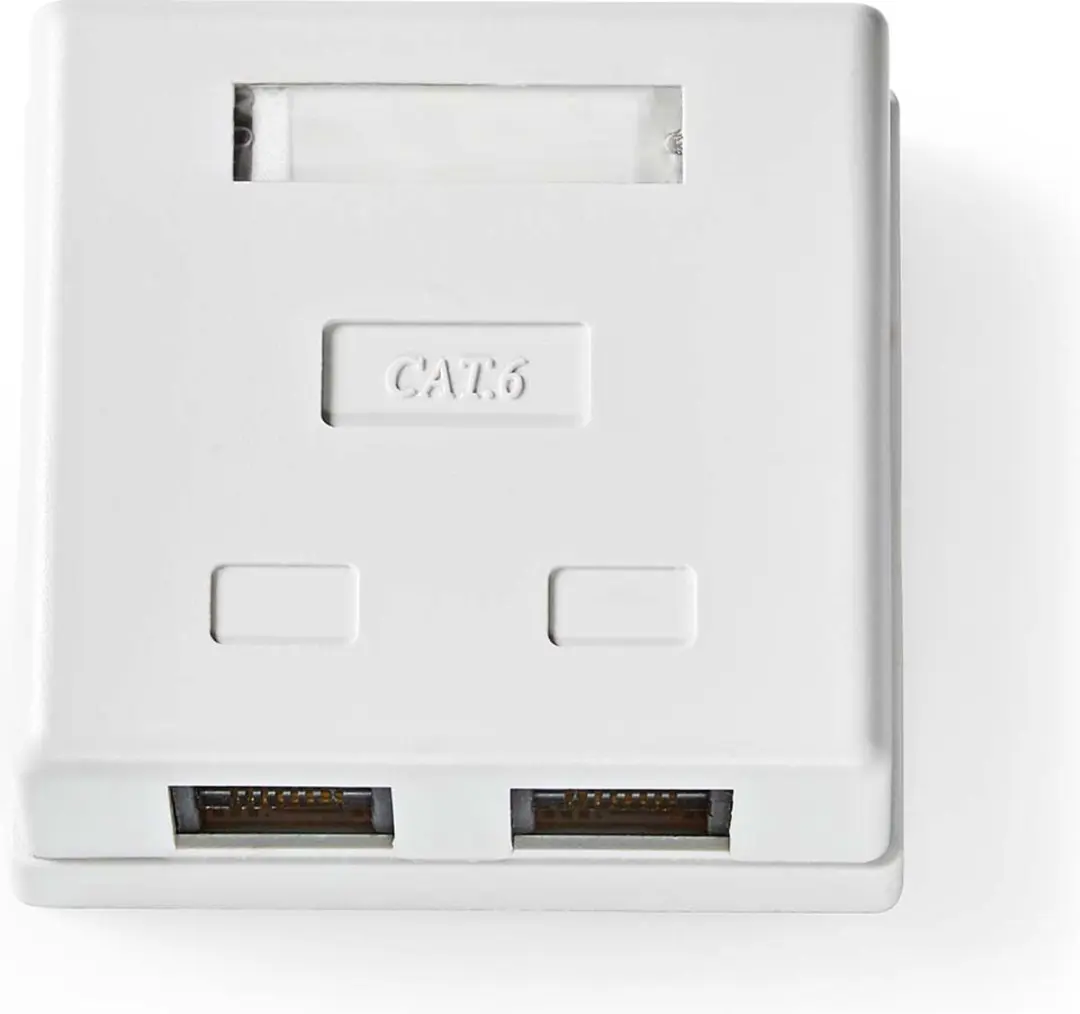 Nedis Netwerk Wanddoos 2x UTP CAT6 - Goud - Wit - afbeelding 5 van 6