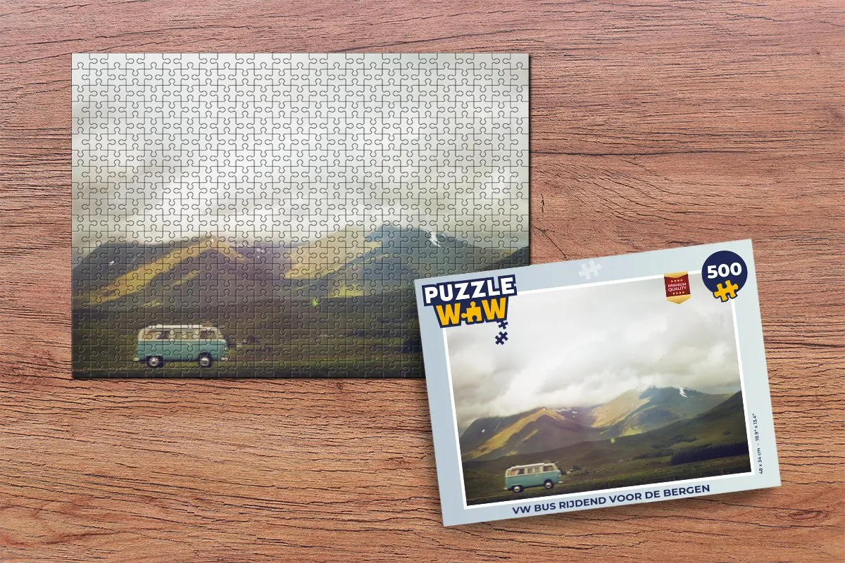 PuzzleWow Bergen Wolken Legpuzzel 500 Stuks - Multicolor