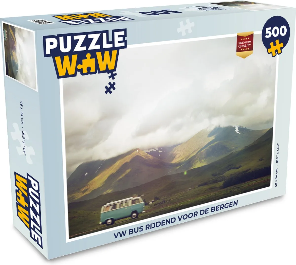 PuzzleWow Bergen Wolken Legpuzzel 500 Stuks - Multicolor