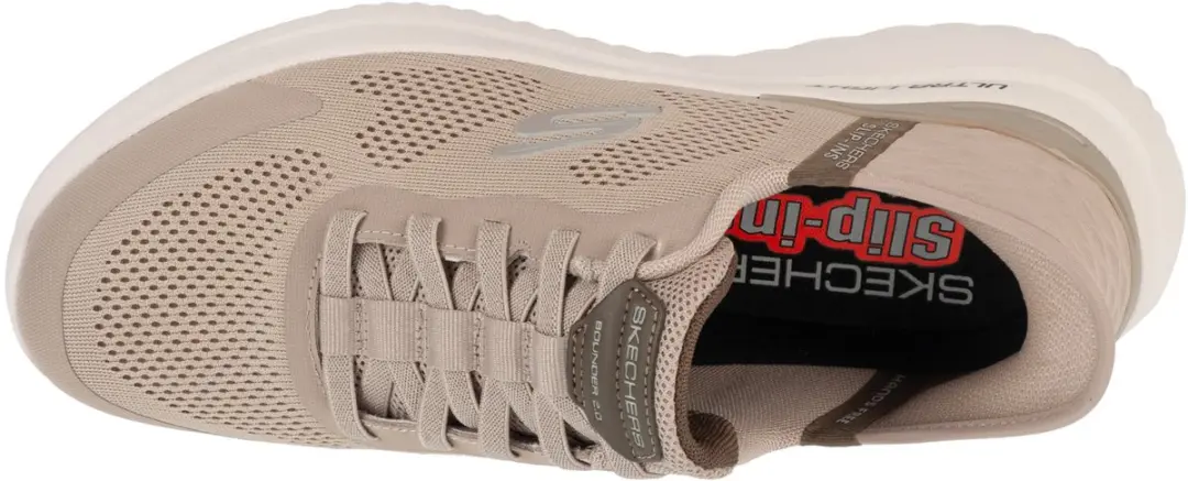 Skechers Slip-Ins Bounder 2.0 Sneakers 232459-TPE - Grijs/Wit - afbeelding 5 van 6