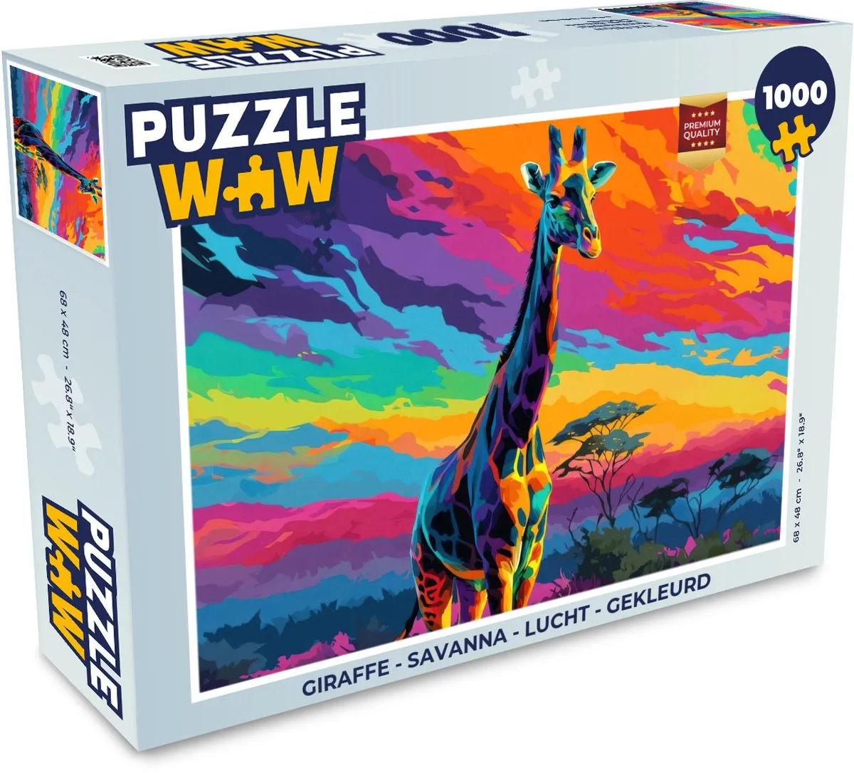 PuzzleWow Giraffe Savanna Legpuzzel 1000 Stuks - 1000 Kleurrijk