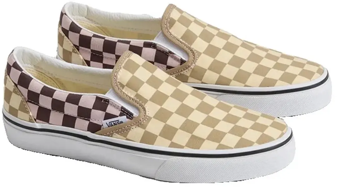 Vans Classic Slip-On Schoenen - Beige Check Mix - 36.5