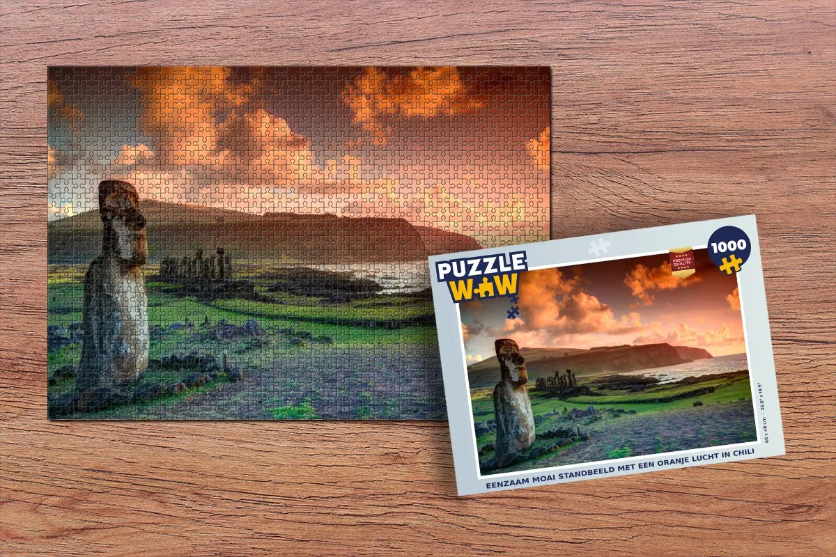 PuzzleWow Legpuzzel Moai Chili 1000 Stuks - Multicolor