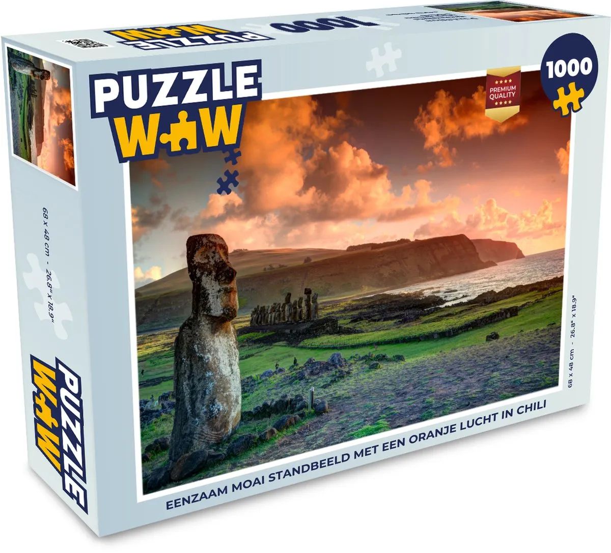 PuzzleWow Legpuzzel Moai Chili 1000 Stuks - Multicolor
