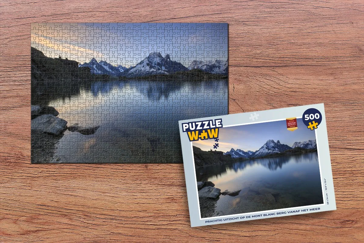 PuzzleWow Legpuzzel Mont Blanc 500 Stuks - Multicolor