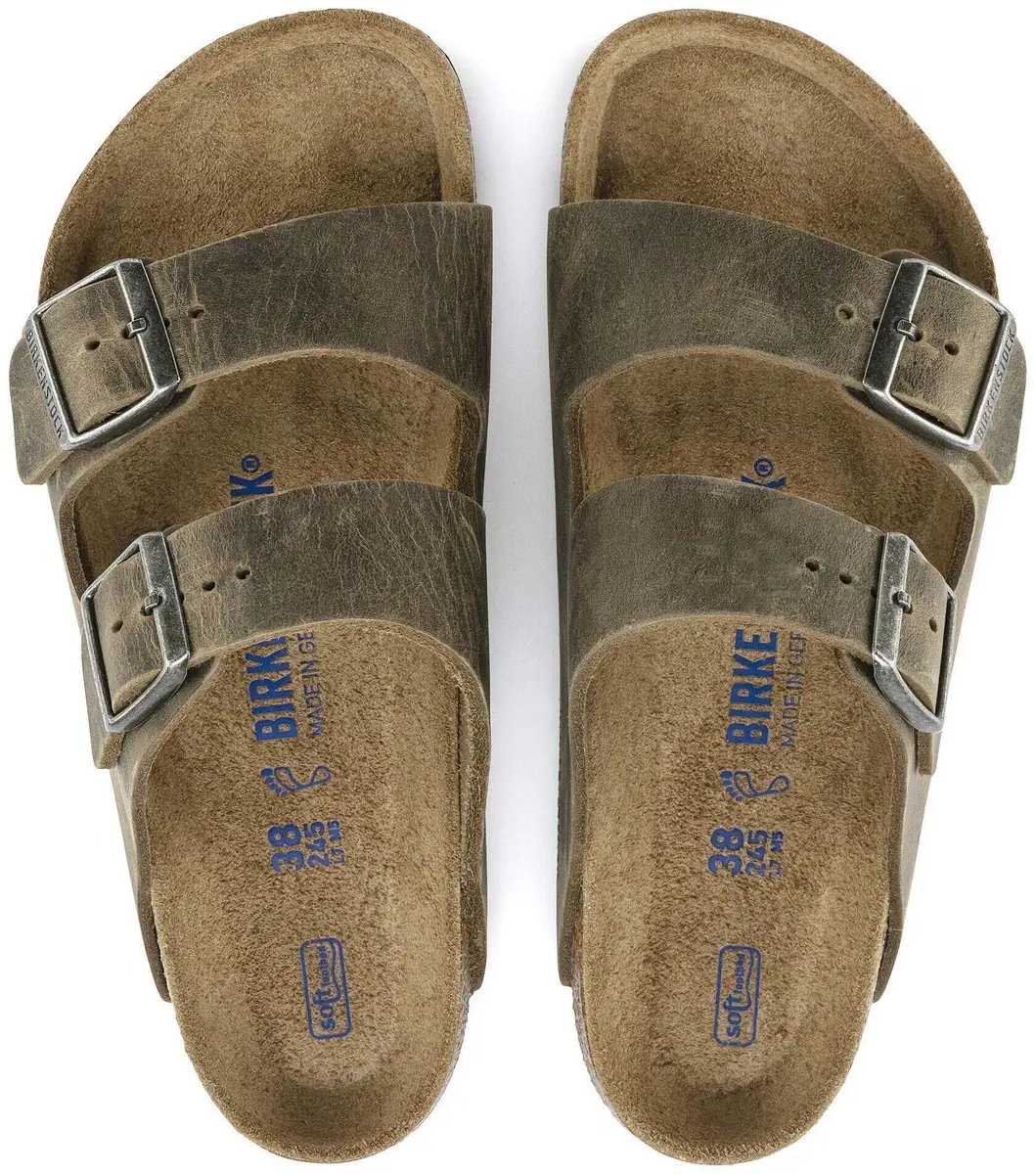 Birkenstock Arizona FL WB Faded Heren Slippers - Maat 40 - Khaki - afbeelding 2 van 6