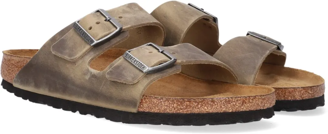 Birkenstock Arizona FL WB Faded Heren Slippers - Maat 40 - Khaki - afbeelding 6 van 6