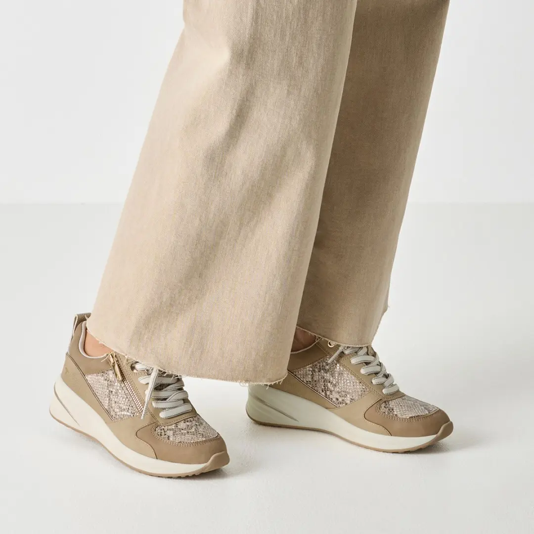 Tamaris Essentials Dames Sneakers 42 - Beige Snake - afbeelding 5 van 6