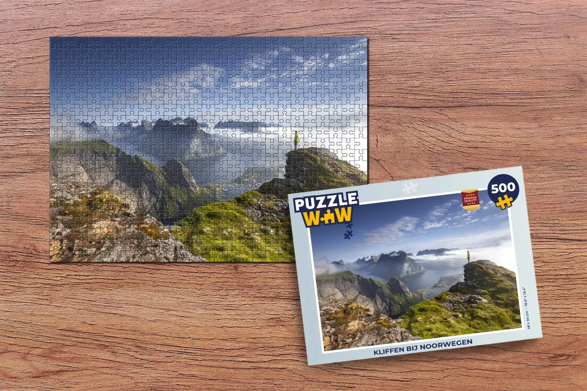 PuzzleWow Legpuzzel Kliffen bij Noorwegen 500 Stuks - Multicolor