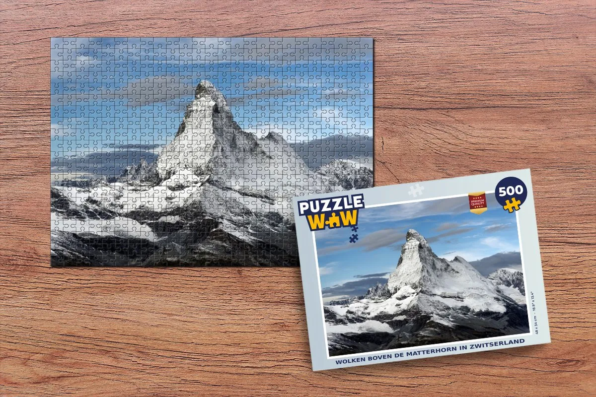 PuzzleWow Wolken boven de Matterhorn Legpuzzel 500 Stuks - Multicolor