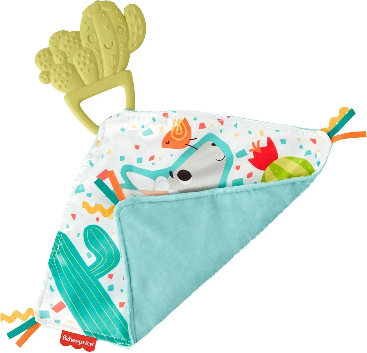 Fisher Price Cuddle Cactus Bijtringdoekje 13cm - Wit