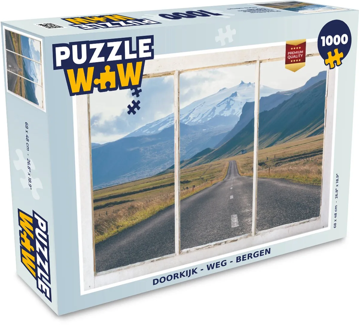 PuzzleWow Doorkijk Weg Berg Legpuzzel 1000 Stuks - Multicolor