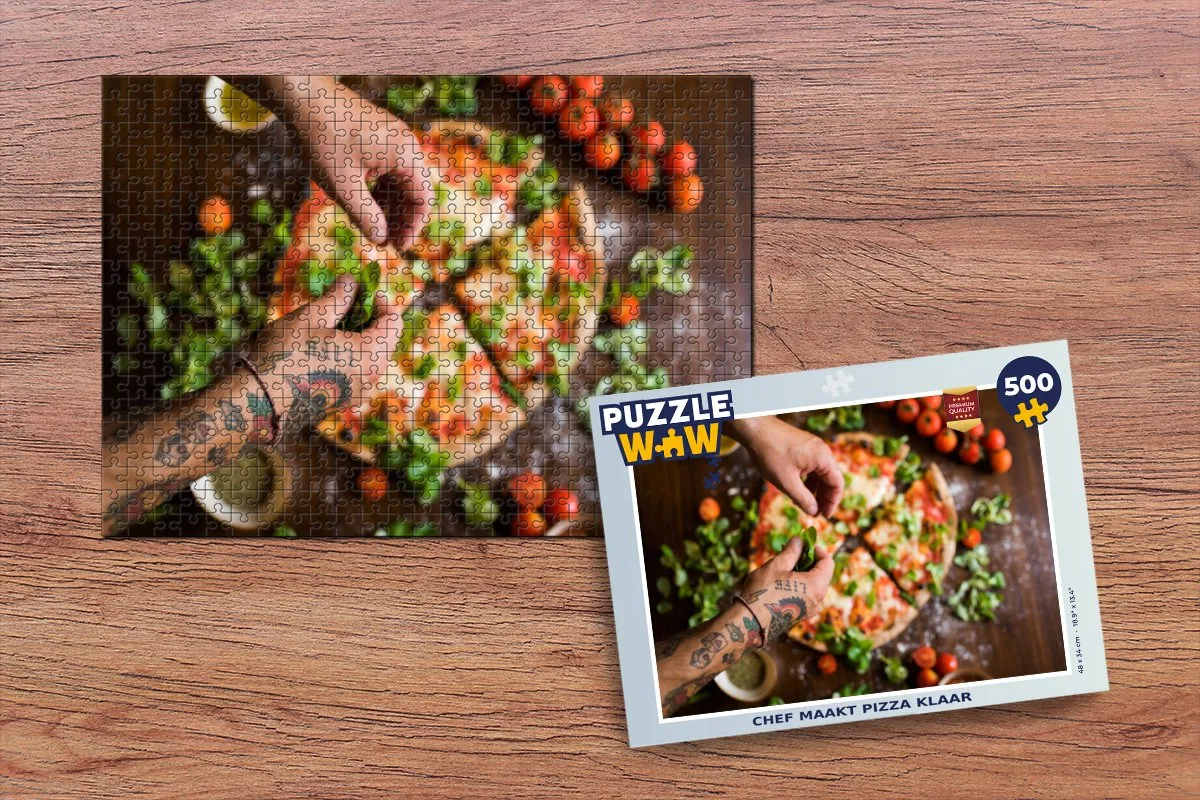 PuzzleWow Puzzel Chef Pizza Legpuzzel 500 Stuks - Multicolor