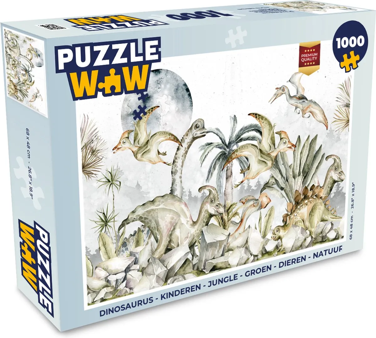 PuzzleWow Dinosaurus Legpuzzel 1000 Stuks - Multicolor