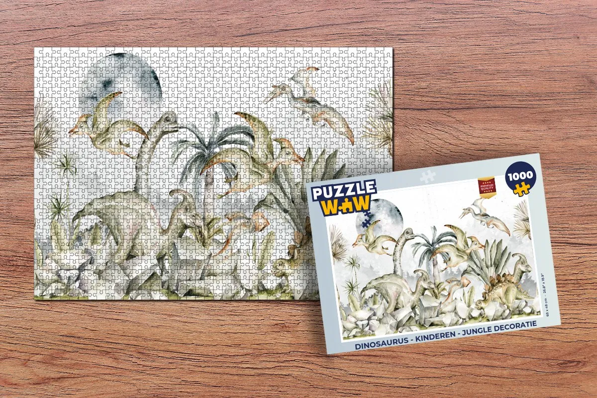 PuzzleWow Dinosaurus Legpuzzel 1000 Stuks - Multicolor