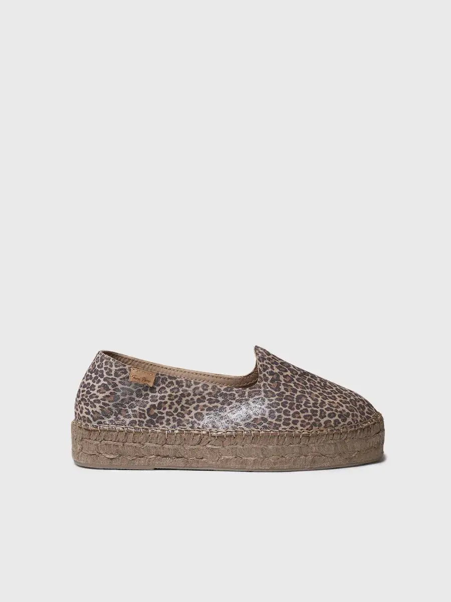 Platte espadrilles voor dames met dierenprint