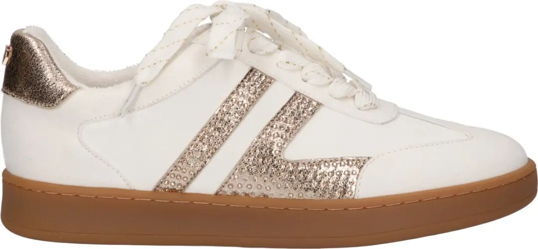 La Strada Sneaker Wit Goud Textiel