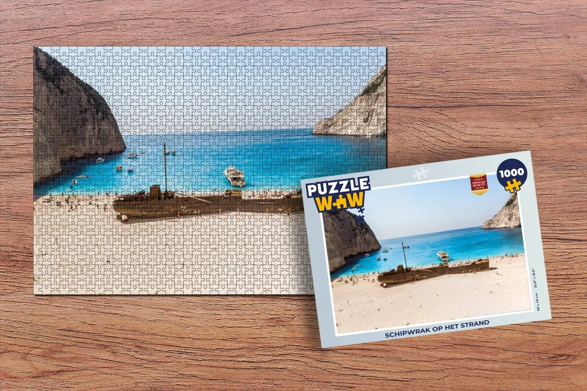 PuzzleWow Schipwrak op het strand Legpuzzel 1000 Stuks - Multicolor