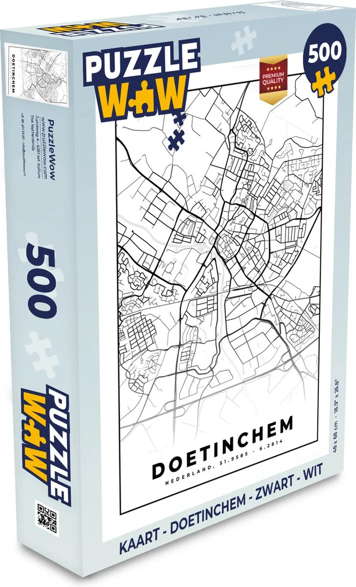 PuzzleWow Legpuzzel 500 Stukjes - Doetinchem - Multicolor