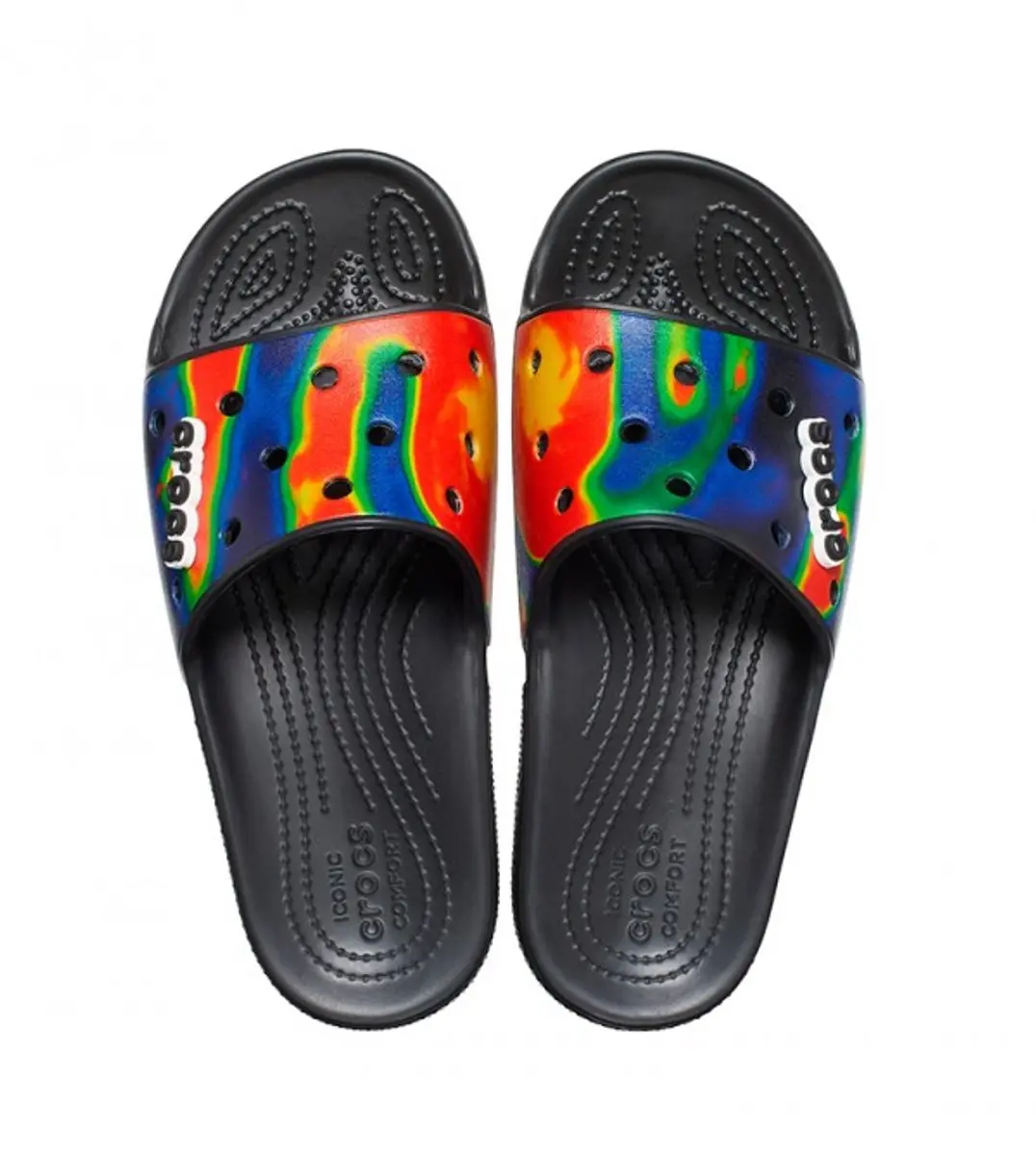 Crocs Classic Solarized Slide Zwart/Navy Maat 43/44 US M10/W12