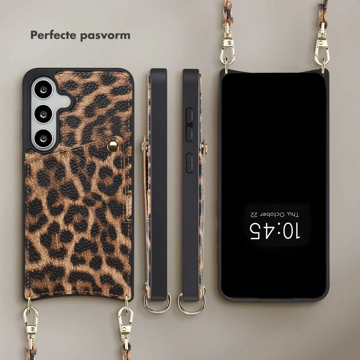 Selencia Hoesje Samsung Galaxy S24/S25 - Leopard - 2 Pasjes