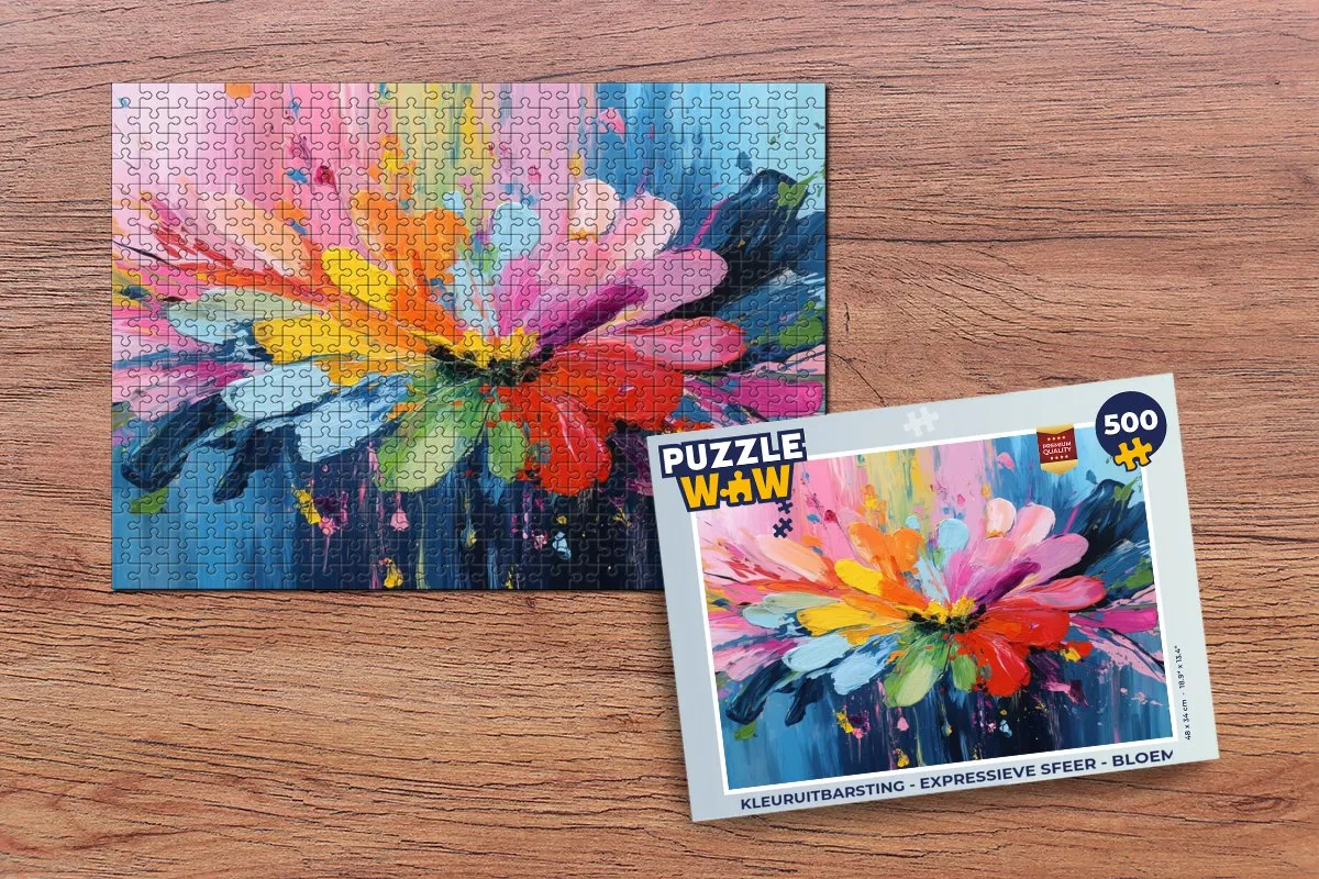 PuzzleWow Kleuruitbarsting Bloem Legpuzzel 500 Stuks - Explosie