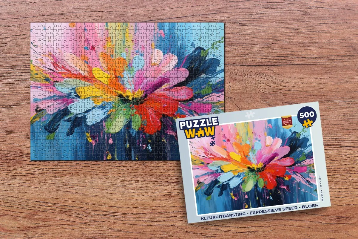 PuzzleWow Kleuruitbarsting Bloem Legpuzzel 500 Stuks - Explosie