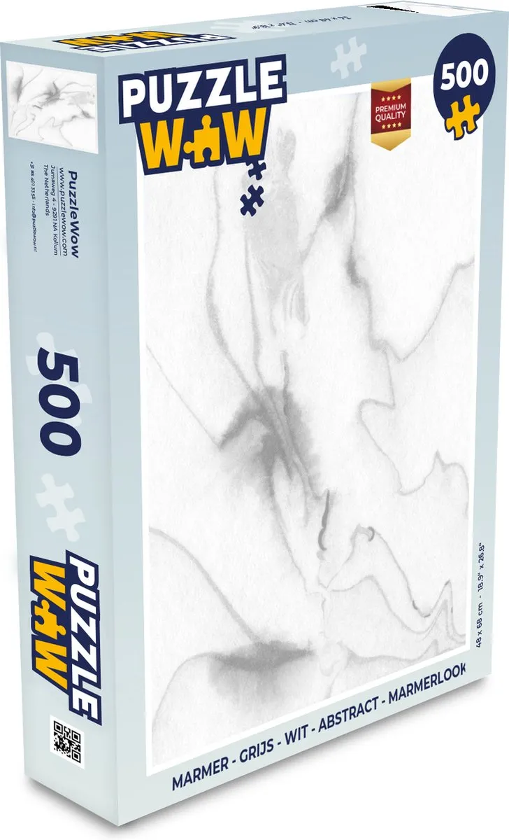 PuzzleWow Marmerlook Legpuzzel 500 Stuks - Multicolor