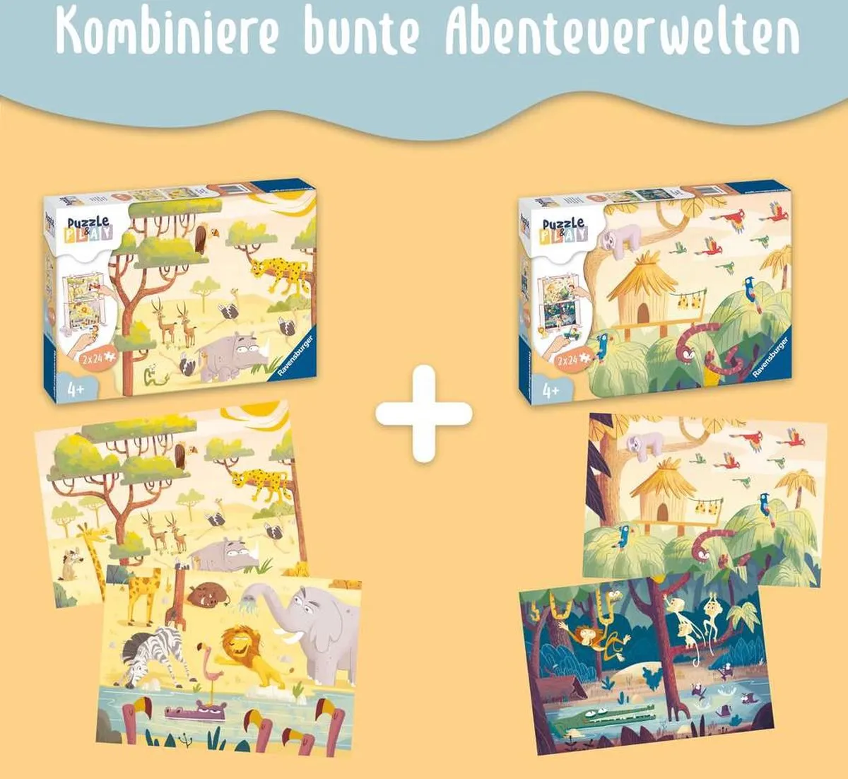 Ravensburger Puzzle & Play Safari Legpuzzel 48 Stuks - Multicolor