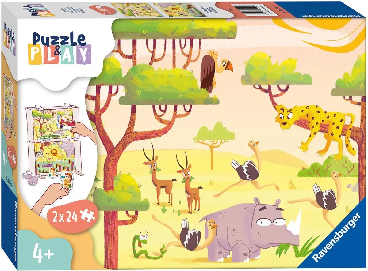 Ravensburger Puzzle & Play Safari Legpuzzel 48 Stuks - Multicolor