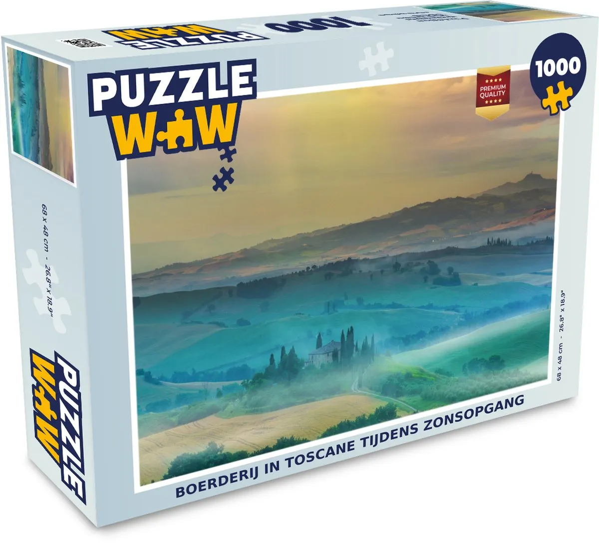 PuzzleWow Landschap Toscane Legpuzzel 1000 Stuks - Multicolor