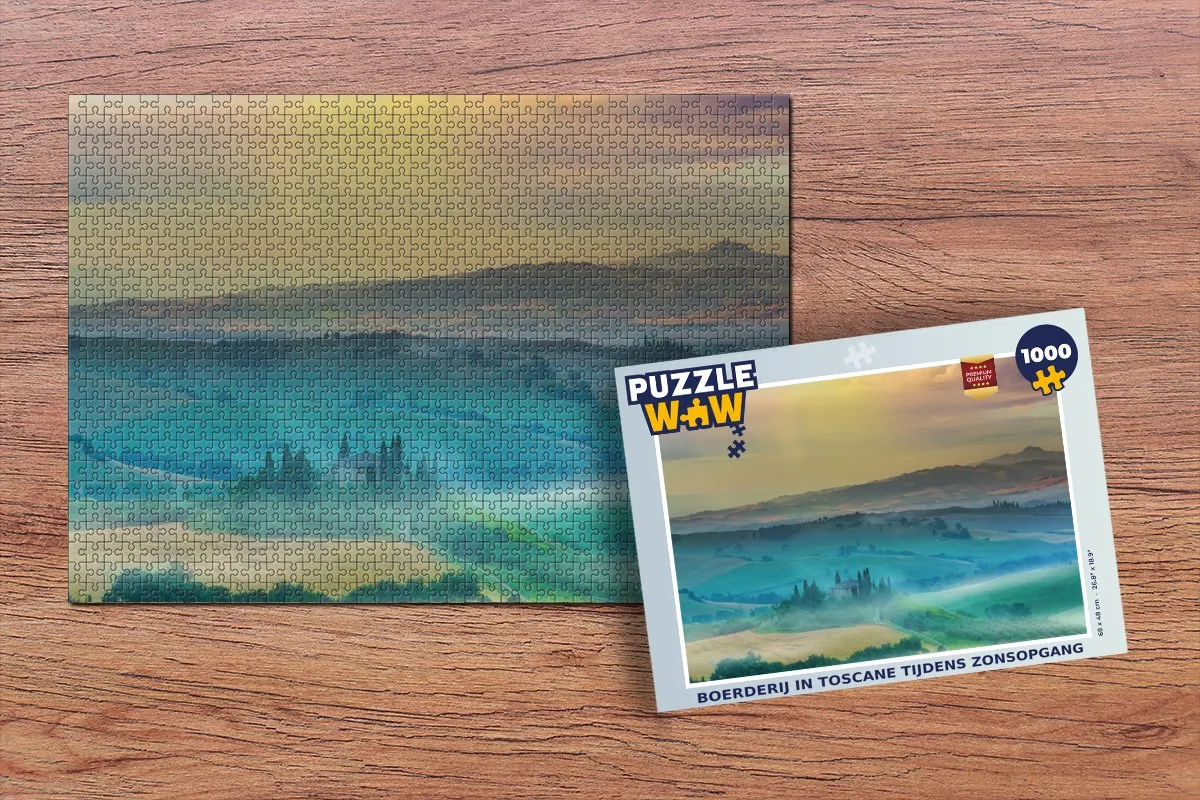 PuzzleWow Landschap Toscane Legpuzzel 1000 Stuks - Multicolor