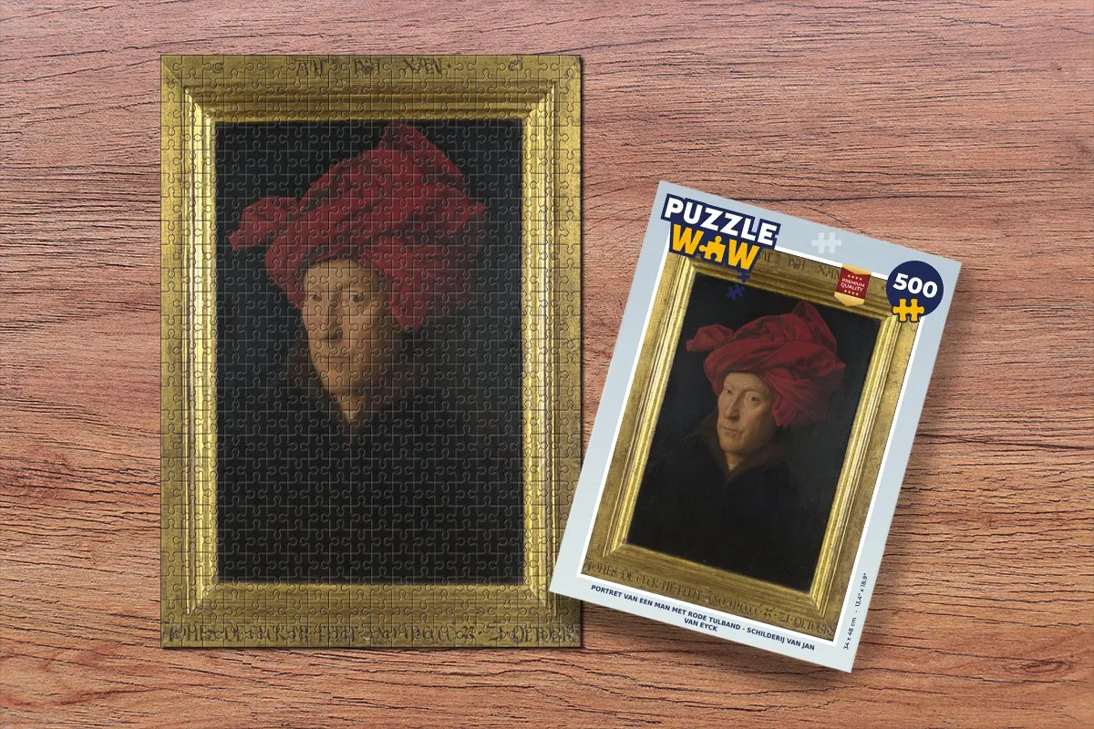 PuzzleWow Jan van Eyck Portret Legpuzzel 500 Stuks - Multicolor