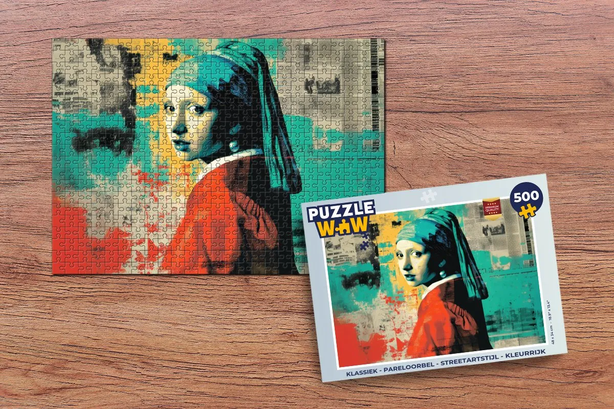 PuzzleWow Pareloorbel Legpuzzel 500 Stuks - Streetart Kleurrijk