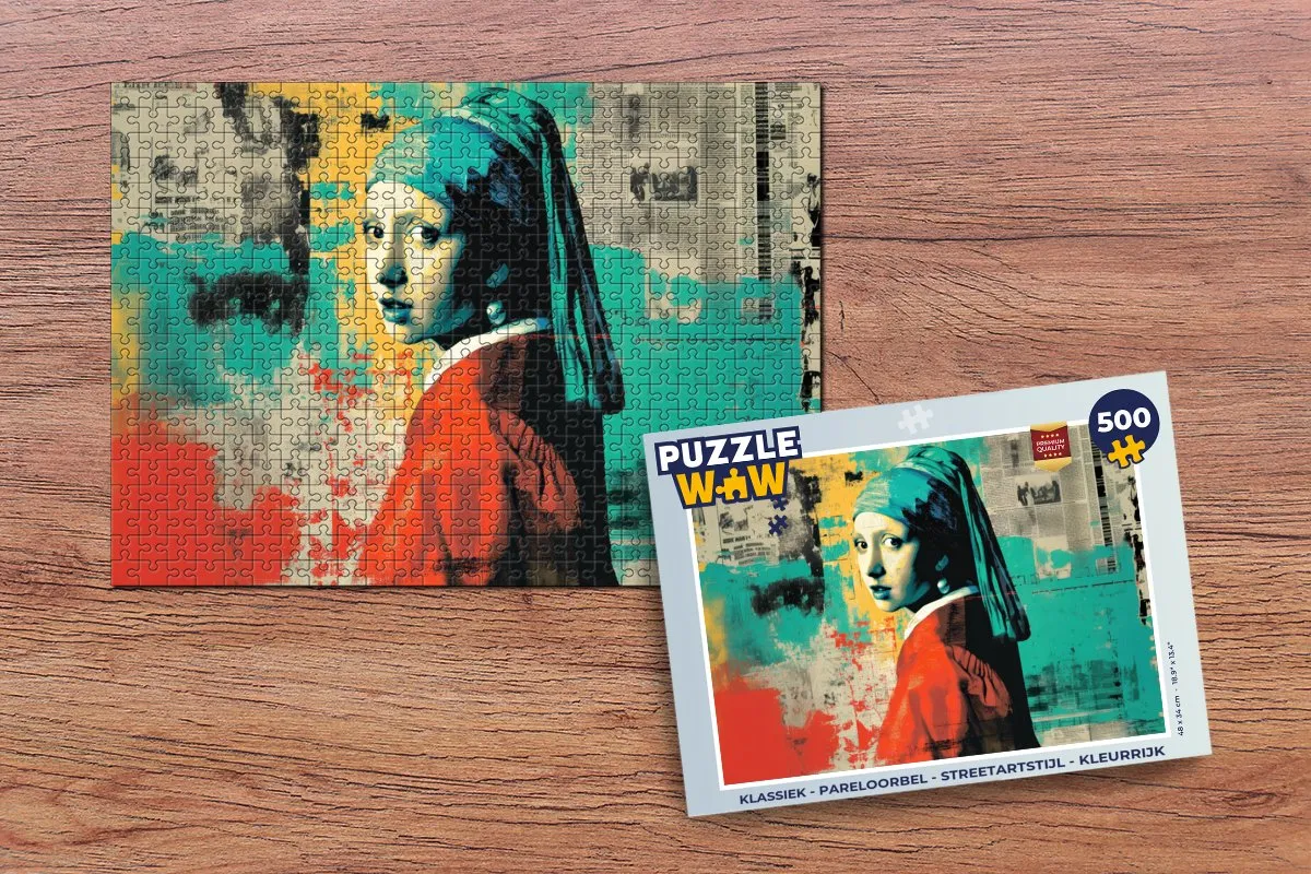 PuzzleWow Pareloorbel Legpuzzel 500 Stuks - Streetart Kleurrijk