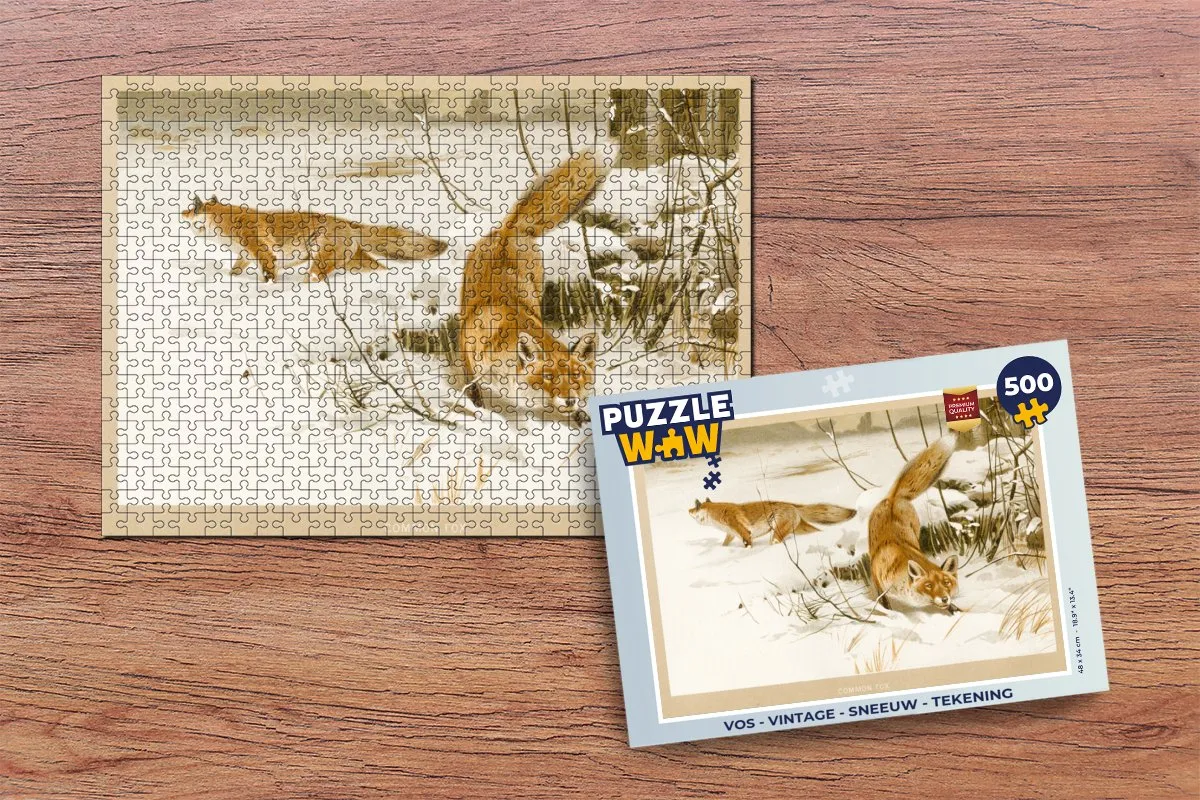 PuzzleWow Vos Vintage Legpuzzel 500 Stuks - Multicolor