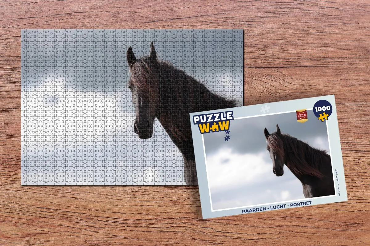 PuzzleWow Paarden Lucht Portret Legpuzzel 1000 Stuks - Multicolor