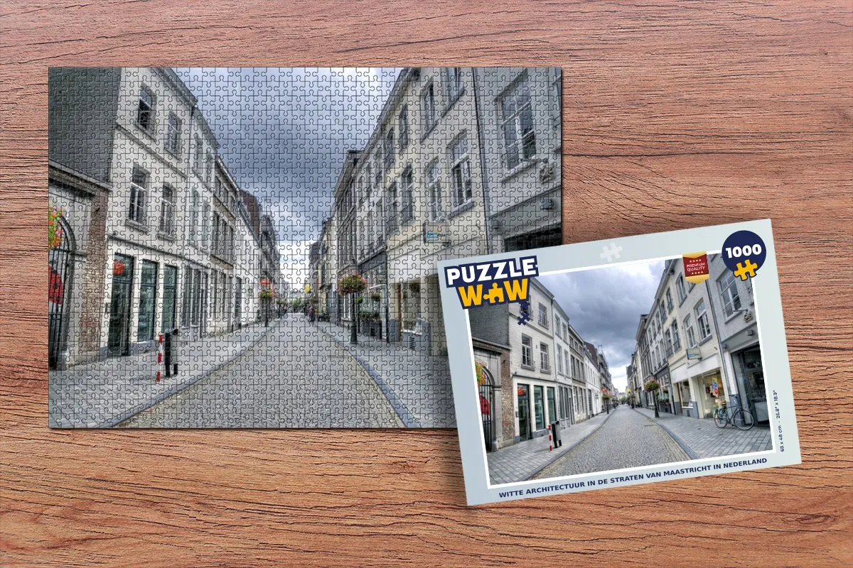 PuzzleWow Maastricht Puzzel 1000 Stuks - Wit